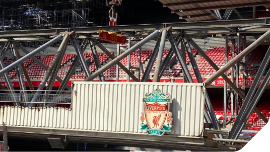 MGF Lifting Down the Anfield Road Roof